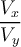 \displaystyle \frac{V_x}{V_y}